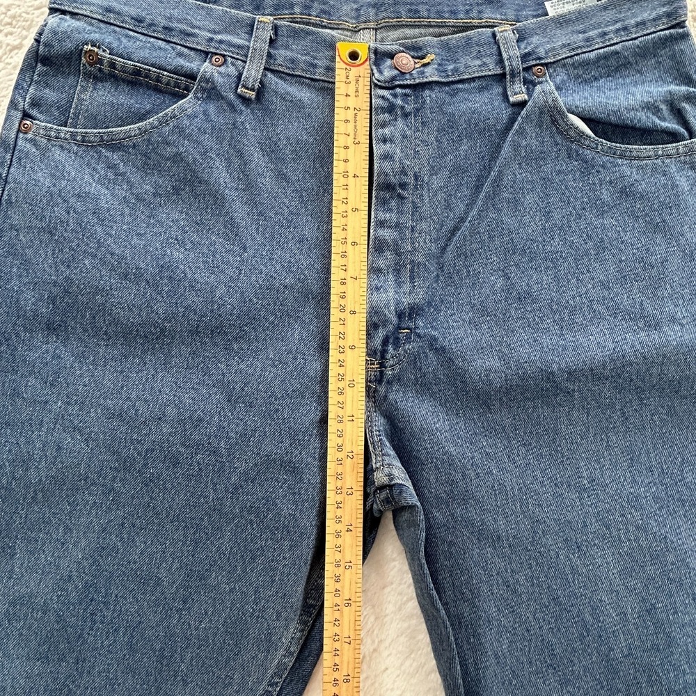 Wrangler Jean Men's 38X36 Blue Dark Wash Stretch Denim Regular Fit - Picture 10 of 10
